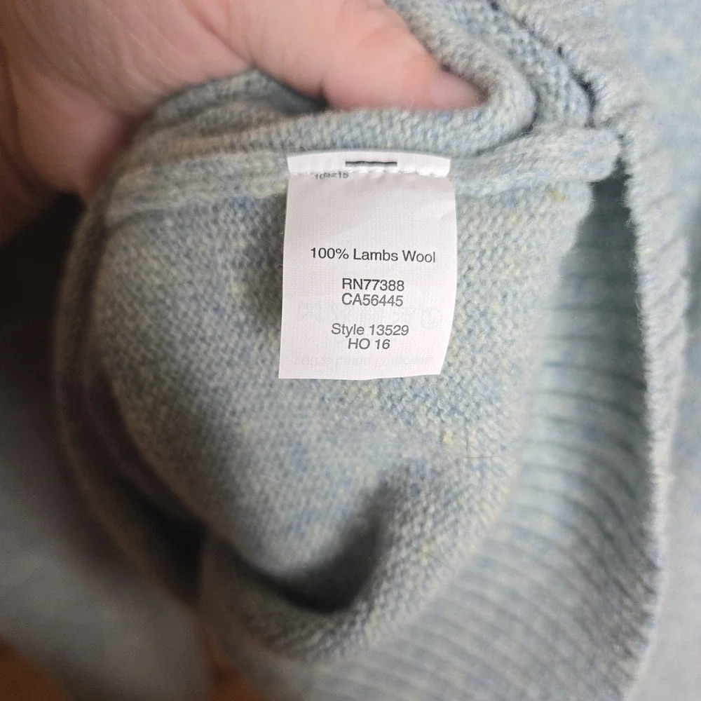 J. Crew 100% Lambs Wool Mens‎ Crew Neck Sweater Pullover Green Large